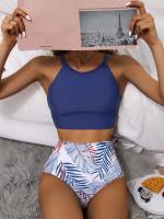 Bikini Sexy para mujer, traje de baño de cuello alto, traje de baño femenino de dos piezas, conjunto de Bikinis de cintura alta, ropa de playa para traje de baño 2024 - details 4