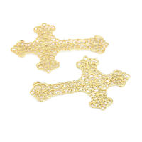 Colgantes de Cruza de Latón Dorado de 18K Joyería DIY Hallazgos de Collares y Pendientes - details 40
