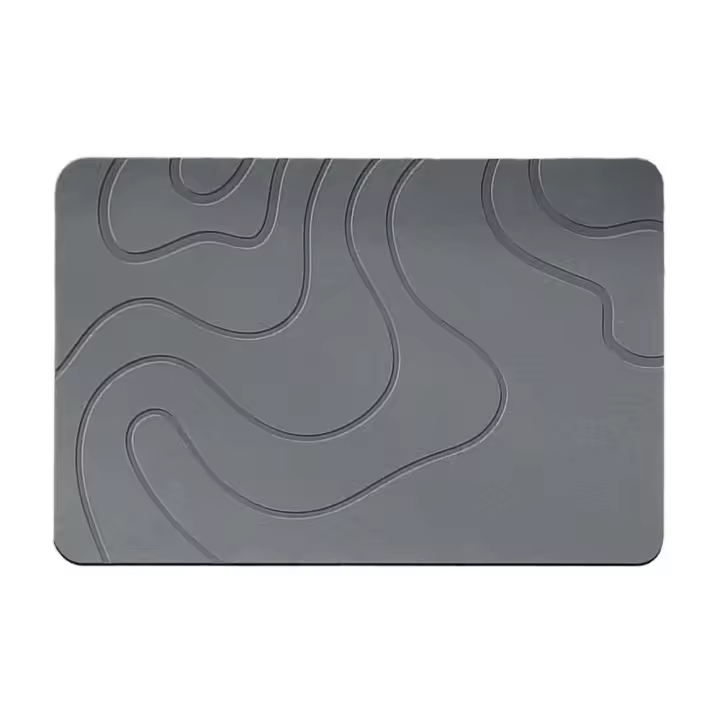 Alfombra de Baño de Piedra de Diatomea Antideslizante, Secado Rápido, Absorbente para Interior de Inodoro, Escalera de Ducha - 1