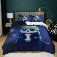 Juego de cama con estampado de Panda para niños y niñas, funda de edredón con fundas de almohada, color blanco y negro, tamaño Queen - details 15