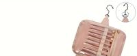 Bolsa de aseo de viaje para mujeres, neceser de maquillaje, colgante de piel sintética de 9 litros con asa de metal - details 4