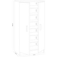 Zapatero Armario Basic, Mueble Auxiliar Acabado en Color Blanco, Medidas: 108 x 55 x 36 cm de Fondo - details 2