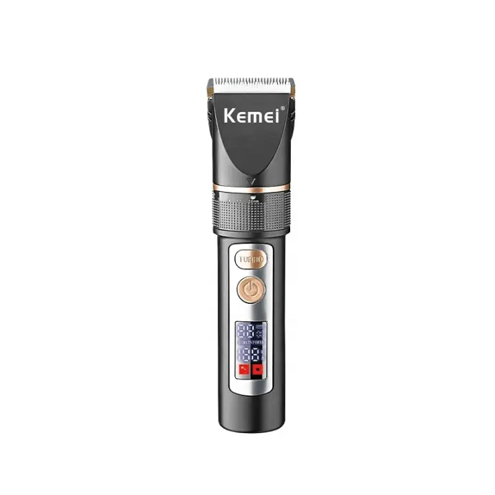 Kemei-cortadora de pelo profesional, máquina de corte de pelo con cuchilla de cerámica ajustable, de bajo ruido, Motor Turbo, recargable - 1