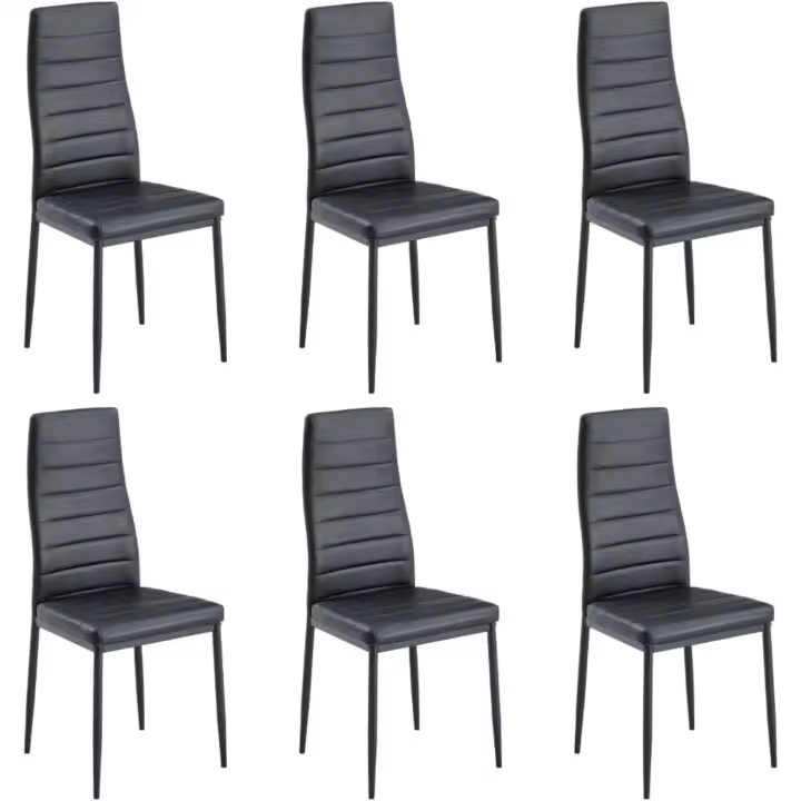 Comedor, Sillas de Comedor Modernas, Asiento Grueso Acolchado, Respaldo Juego Sillas de Cocina (Negro) - 1