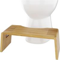 Taburete plegable de bambú para inodoro – Taburete de baño plegable de 7 pulgadas para niños y adultos, color marrón - details 0