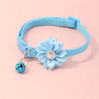 Collar de gato con adornos de flores de nailon con campana, varios colores disponibles, collar ajustable para mascotas para gatos y perros pequeños - details 5