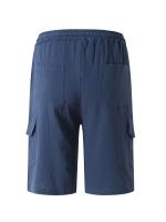 Pantalones cortos Cargo de lino con múltiples bolsillos para hombre, pantalones cortos con cordón de cintura a la moda para exteriores - details 10