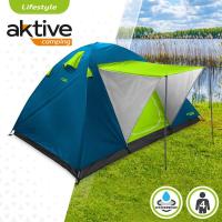 Tienda de campaña con techo de hielo Aktive para 4 personas, tienda de campaña con dosel frontal doble para 4 personas - details 1