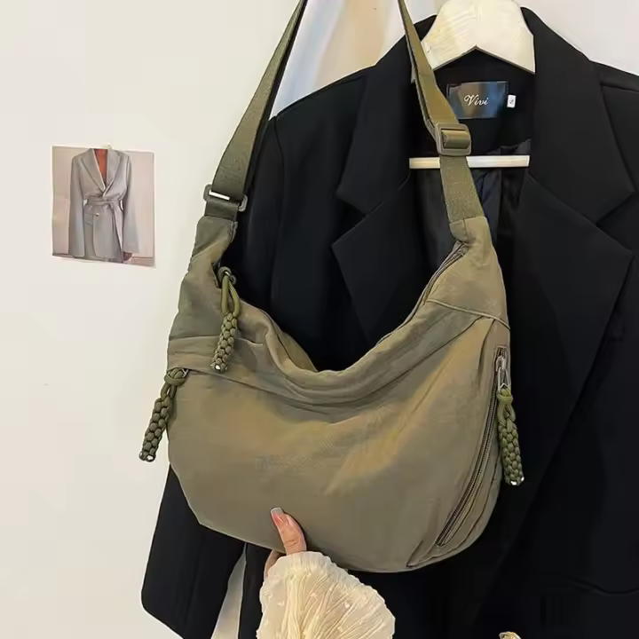 Bolso bandolera Crescent para mujer, bolso de hombro de leopardo de moda, bolso Crescent de nailon, bolso Luna Dumpling, bolso Hobo de mujer Luna - 1