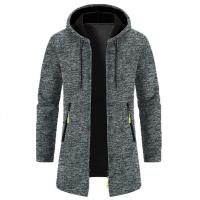 Men's Long Sleeve Sweatshirts for Men with Zipper Hooded Mens Oversize Winter Top Jacket Coat Warm Streetwear - details 6