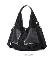 Bolso de malla vintage bolso de hombro de gran capacidad estilo punk remaches - details 11