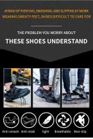 Zapatos de Satén Indestructibles para Hombres Botas de Trabajo de Acero Antideslizantes Transpirables a Prueba de Agujas Ligeras y Cómodas - details 3