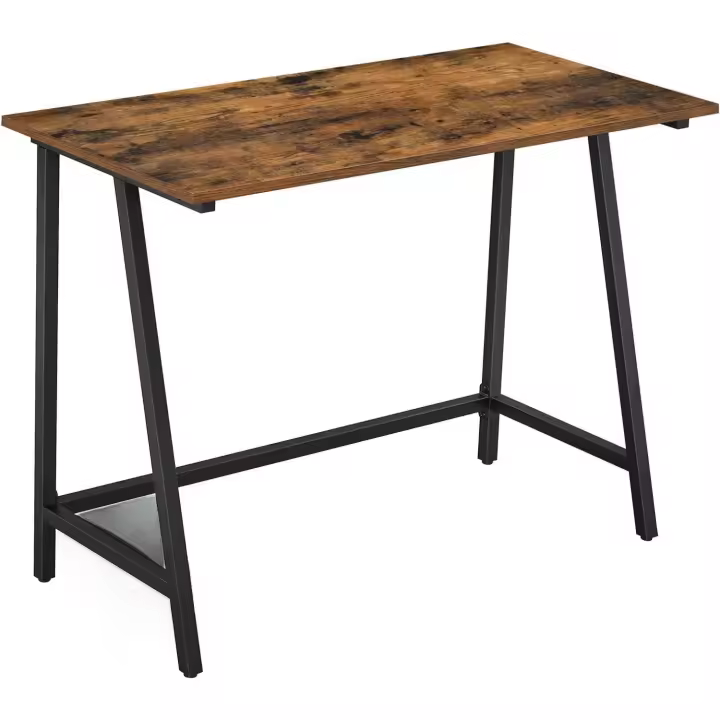 Escritorio de Estilo Industrial Mesa de Ordenador de Acero y Tablero Rústico - 1