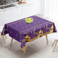 Mantel desechable con temática de Castillo de Luna, 5 piezas, platino, azul, dorado, negro, dorado, Zhai, Festival - details 2