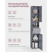 Mueble de Baño Armario de Almacenamiento con Cajón Estantería Regulable Blanco 30 x 30 x 170 cm - details 9