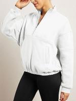 Otoño Invierno nueva moda sudadera Casual mujer bolsillo pulóver cuello alto manga larga Top - details 14