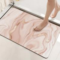 1 alfombrilla antideslizante para baño con patrón de mármol, alfombrilla absorbente para el suelo del inodoro, alfombrilla - details 0