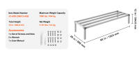 SucceBuy Estante de aluminio para estiba, estante de piso comercial para alimentos de 24" x 14", 8" fuera del piso, estante de almacenamiento de aluminio ajustable con capacidad de 1000 libras, para restaurantes, cocinas, garajes y vehículos - details 15