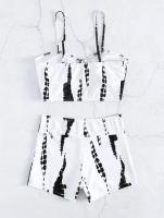 Conjunto de bikini con lazo teñido Traje de baño de cintura alta Traje de baño de Dacron - details 5