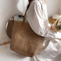 Bolso de ratán tejido para mujer, bolsa de hombro de gran capacidad para vacaciones en la playa, informal, a la moda - details 16