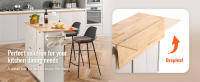 SucceBuy Carro de isla de cocina Gabinete de almacenamiento con ruedas y tapa de madera maciza con estante para especias, toallero, hoja abatible y cajón - details 4