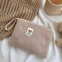 Bolsa De Cosméticos De Pelo De Oveja Lobo Organizador De Maquillaje Kawaii Bolsa De Viaje Monedero Almacenamiento Doméstico Accesorio - details 6