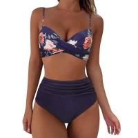 Conjunto de Bikini Sexy de dos piezas para mujer, ropa de playa Unicolor con realce, Tr de verano, Bikini Triangular, baño Ba de cintura, 2024 - details 19
