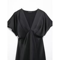 OUWU- Vestido Largo De Fiesta Acampanado Con Temperamento Para Mujer, Novedad De Verano, Moda Informal De Manga Corta Con Textura De Satén De Seda, Vestido Elegante Para Primavera 2025 - details 12
