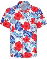 Camisa hawaiana de moda de verano, camisa casual de playa Aloha con estampado de cocoteros y botón grande de manga corta 6XL para hombre - details 23