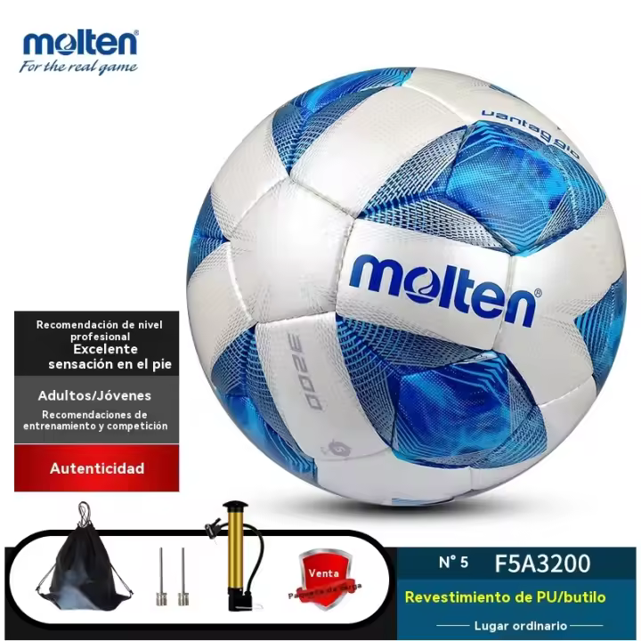 Talla 4 Balón de fútbol Molten 3200 para categoría juvenil - Cosido a mano resistente al desgaste, diseñado para competición y entrenamiento, voleibol de playa para adultos, balones de fútbol para adultos, deportes de equipo - 1