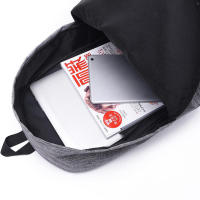 Mochila de lona de Color sólido para hombre, resistente al desgaste, Simple, a la moda, para estudiantes - details 4