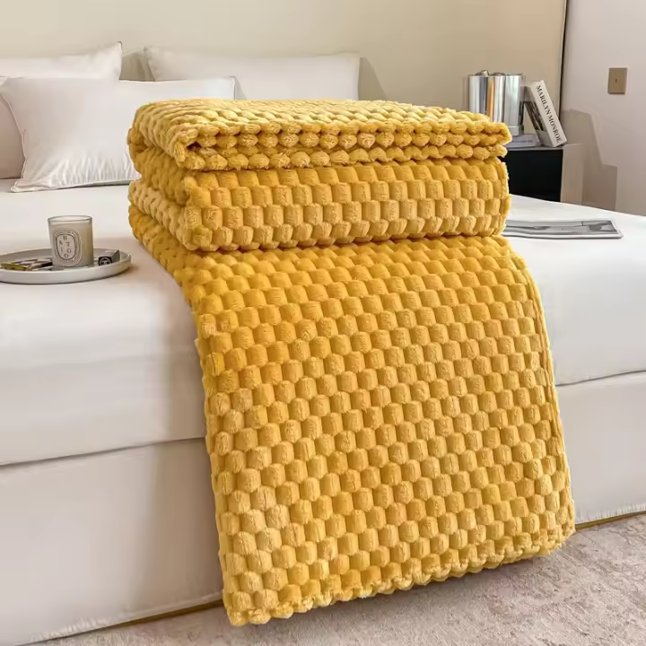 Manta Suave Cálida a Rayas Ideal para Sofá, Cama, Niños, Mascotas Textil Hogareño de Coral Fleece - 1