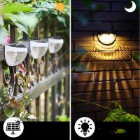 Luces solares impermeables para decoración de jardín, lámpara de pared alimentada por luz Solar, foco de ahorro de energía, blanco, 1-10 piezas, 6 led - details 3