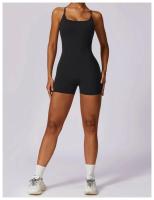 Mono de Yoga Cruzado Top Corto sin Mangas Material de Nylon Estilo Sólido Para Primavera/Verano - details 5