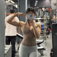 DFYNE-Top de tiras palangre de impacto para mujer, sujetador ajustado con espalda descubierta para yoga y gimnasio, ropa de entrenamiento elástica, top de gimnasio, sujetadores deportivos con cuello halter - details 34