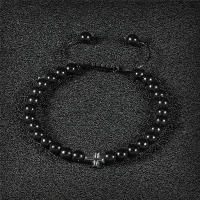 Pulsera de Piedra Natural 6mm Estilo Trenzado para Hombres y Mujeres Cruza de Oración Jesús - details 20