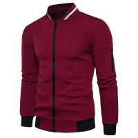 Suéter de béisbol con cuello levantado para hombre, chaqueta a cuadros, ropa deportiva - details 2