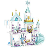 Serie de hielo y nieve sirena compatible con bloques de construcción, Castillo de montaje de princesas, juguetes de rompecabezas - details 1