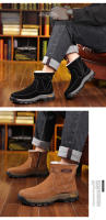 Zapatos casuales de piel de vaca anti-terciopelo de cuero de lana botas de nieve al aire libre para hombres. - details 17