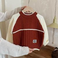 Pulóver de Algodón para Niño Pequeño Rayas Arcoíris, Cuello Redondo, Abrigo de Punto Desgarrado - details 12