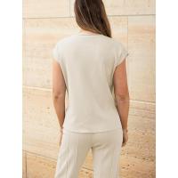 2025 Conjunto informal de punto para mujer: suéter de punto sin mangas + conjunto de dos piezas con pantalones de pierna ancha - details 1