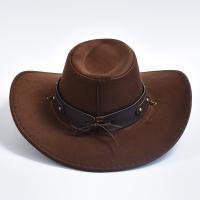 Artificial Suede Western Cowboy Hats Vintage Big-edge Gentleman Cowgirl Jazz Hat Holidays Party Cosplay Hat - details 3