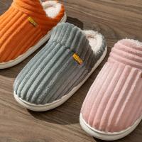 Zapatillas casa hombre mujer invierno, antideslizantes cálidas y esponjosas, zapatos informales de algodón para el hogar - details 13