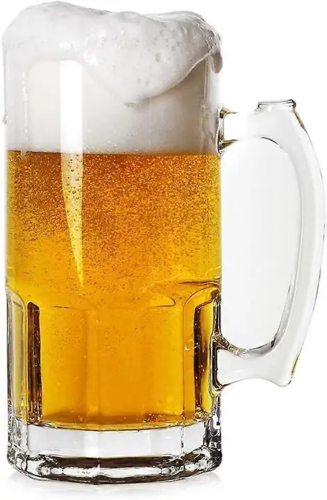 Taza de Cerveza Extra Grande 35oz de Cristal con Asa Taza de Vidrio de Estilo Alemán 1 Litro - 1