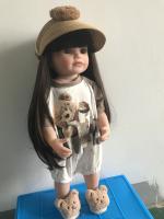 BZDOLL-bebé Reborn realista de 55cm y 22 pulgadas, juguete con cuerpo completo de silicona, bonito regalo de cumpleaños, pelo largo marrón - details 2