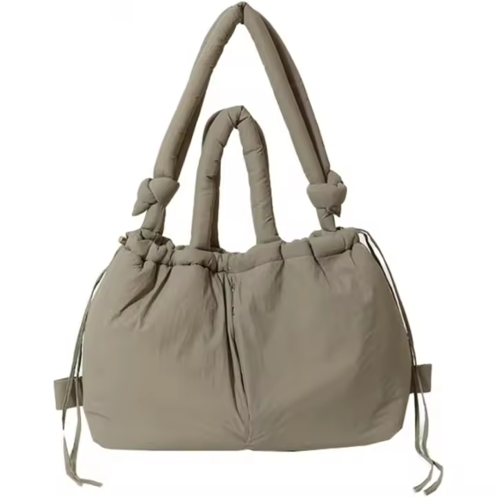 Bolso de mano acolchado para mujer, bolso acolchado con asa superior, bolso de hombro ligero, mochila de invierno hinchada, bolso informal - 1