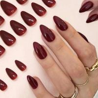 Uñas Rojas Sencillas 30 Piezas con Pegamento Máquina de Prensar Almendras Cabeza Redonda Portátil - details 2