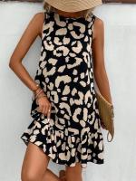 Ropa de mujer de verano, vestido informal sin mangas con estampado de leopardo - details 0