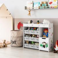 Estantería para Juguetes, Estanterías Almacenaje de Juguetes con 9 Cajones de Tela Extraíbles, Organizador Infantil, Blanco 90 x 80 x 29.5 cm - details 1