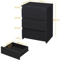 3 Cajones Mesas Auxiliares Mara Estilo Morno para Sala Estar 45 x 35 x 605 cm Dormitorio Salón - details 4